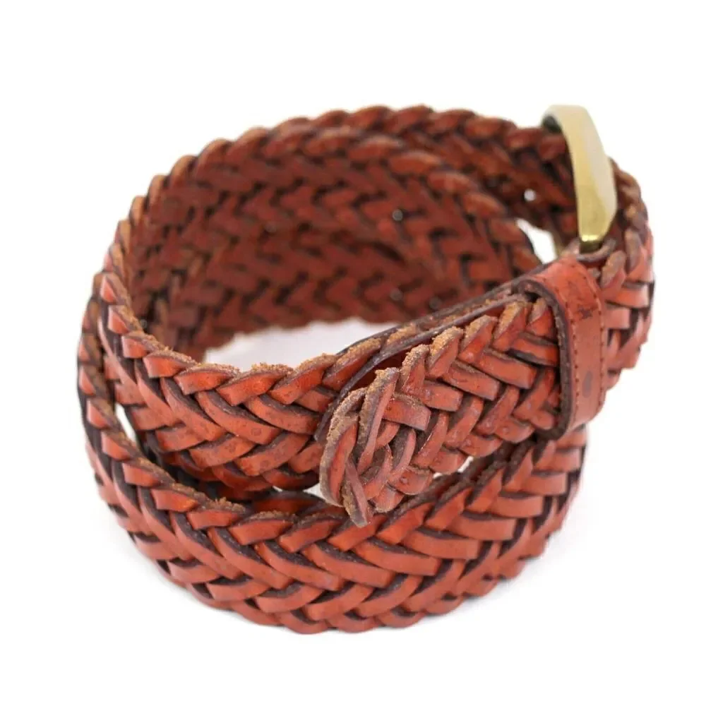Lady Canterbury BRAIDED WOVEN BROWN GENUINE LEATHER 1